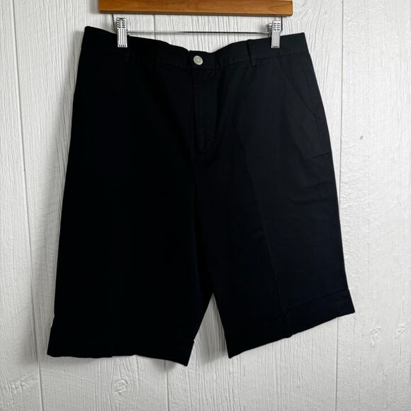 Lauren Ralph Lauren Active Black Bermuda Shorts Size 14 High Rise Flat Front - Picture 12 of 13